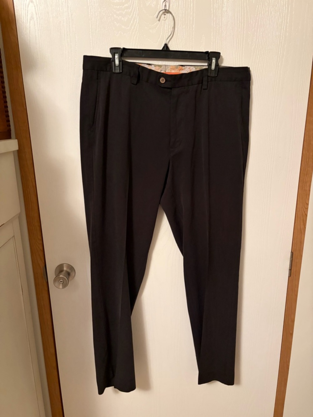 Tommy Bahama Men's Silk Black Dress Pants Straight Tailored Style SZ 36X32